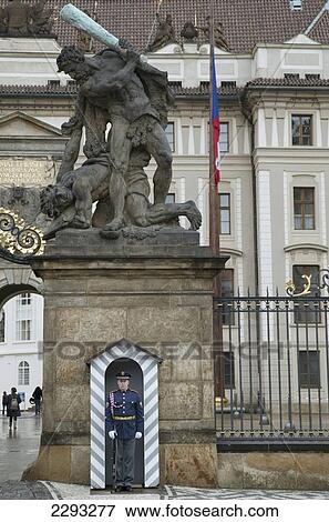 Guard outside Prague Castle, Prague, Czech Republic, Europe View Large Photo Image Stock Photo - Guard outside Prague Castle, Prague, Czech Republic, Europe. Fotosearch