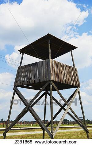 Stock Photo - Guard tower in Birkenau death camp; Osweciem, Poland. Fotosearch