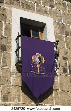 Guatemala, Antigua, Banner hung for Semana Santa (Holly Week) celebrations View Large Photo Image Stock Image - Guatemala, Antigua, Banner hung for Semana Santa (Holly Week) celebrations. Fotosearch