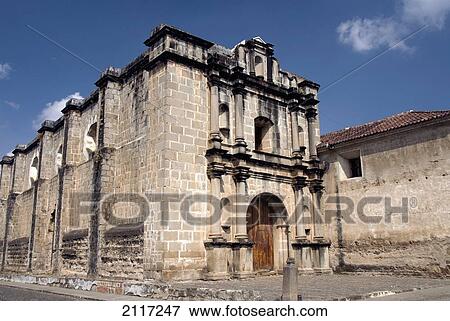 Stock Photo - Guatemala, Antigua, the ruined convent of Las Capuchinas. Fotosearch