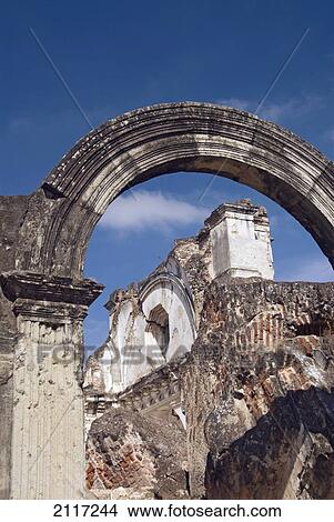 Guatemala, Antigua, the ruined remains of La Recoleccion (a church) View Large Photo Image Picture - Guatemala, Antigua, the ruined remains of La Recoleccion (a church). Fotosearch