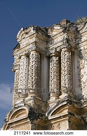 Stock Image - Guatemala, Antigua, the ruins of the Hermitage of El Carmen. Fotosearch