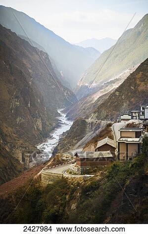Guesthouse, Tiger Leaping Gorge; Lijiang, Yunnan Province, China View Large Photo Image Picture - Guesthouse, Tiger Leaping Gorge; Lijiang, Yunnan Province, China. Fotosearch