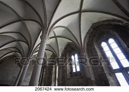 Picture - Guests' Hall Of The Abbey Of Mont-Saint-Michel, France. Fotosearch