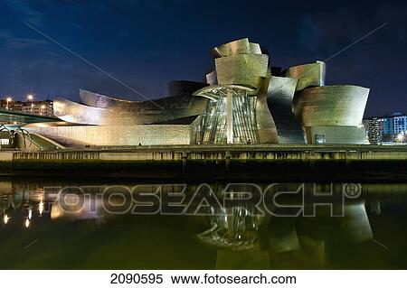 Guggenheim Museum At Night In Bilbao, Basque Country, Spain View Large Photo Image Stock Photography - Guggenheim Museum At Night In Bilbao, Basque Country, Spain. Fotosearch