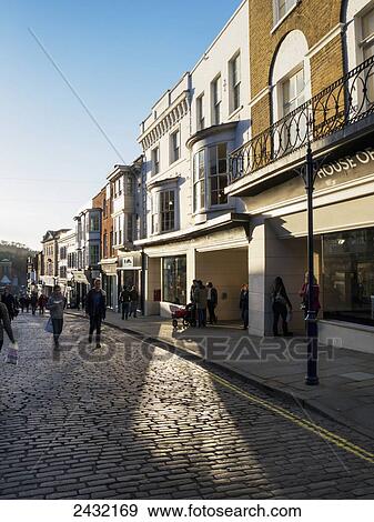 Stock Photo - Guildford high street; Surrey, England. Fotosearch