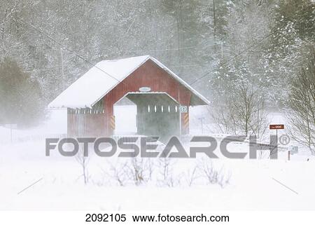 Guthrie Covered Bridge In Blowing Snow; Saint-Armand Quebec Canada View Large Photo Image Stock Photography - Guthrie Covered Bridge In Blowing Snow; Saint-Armand Quebec Canada. Fotosearch