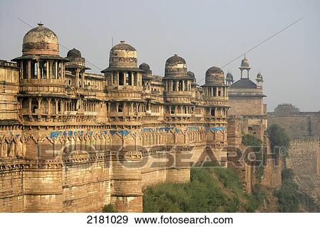 Gwalior Fort Gwalior Madhya Pradesh India View Large Photo Image Stock Photo - Gwalior Fort Gwalior Madhya Pradesh India. Fotosearch