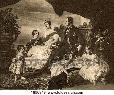 Stock Photo - H. M. Queen Victoria, 1819-1901 H. R. H. Prince Consort 1819-1861 And Children. From The Picture By F. Winterhalter At Buckingham Palace. From The Book ÃƒÂ¢Ã¢â€šÂ¬Ã…â€œThe Letters Of Queen Victoria 1854-1861 Vol IiiÃƒÂ¢Ã¢â€šÂ¬Ã‚Â Published 1907.. Fotosearch