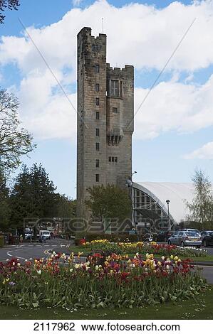 Stock Image - Haggerton Castle Tower; Haggerton Northumberland England. Fotosearch