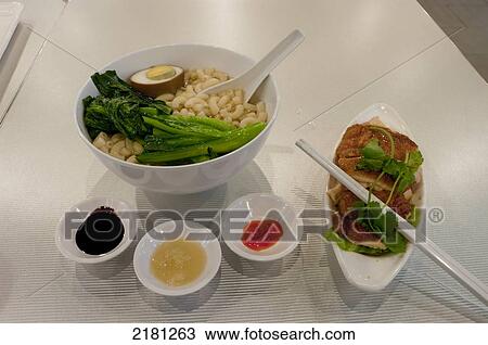 Stock Image - Hainan Chicken Meal, Mall, Hong Kong, 2008. Fotosearch