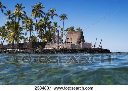 Hale O Keawe Heiau from Keone'ele cove, Pu'uhonua O Honaunau National Historic Park; Big Island, Hawaii, United States of America View Large Photo Image Stock Photo - Hale O Keawe Heiau from Keone'ele cove, Pu'uhonua O Honaunau National Historic Park; Big Island, Hawaii, United States of America. Fotosearch
