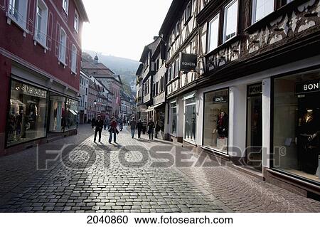 Stock Image - Half-Timbered Houses On The Hauptstrasse, Miltenberg, Bavaria, Germany. Fotosearch