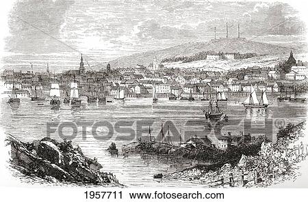 Halifax, Nova Scotia, Canada In The Late 19Th Century. From North America, Published 1883. View Large Photo Image Stock Image - Halifax, Nova Scotia, Canada In The Late 19Th Century. From North America, Published 1883.. Fotosearch