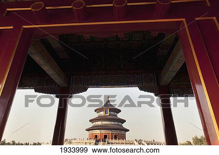 Stock Photo - Hall Of Prayer For Good Harvests At The Temple Of Heaven; Beijing, China. Fotosearch