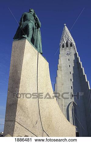Hallgrims Church And Statue View Large Photo Image Stock Image - Hallgrims Church And Statue. Fotosearch