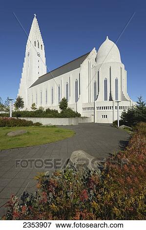 Stock Photo - Hallgrimskirkja, The Lutheran Parish Church Of Iceland; Reykjavik, Gullbringusysla, Iceland. Fotosearch