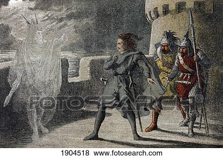 Hamlet Sees The Ghost Of His Father In Hamlet, Act I, Scene Iv By William Shakespeare. By Heaven! I'll Make A Ghost Of Him That Lets Me. Drawn And Etched By Robert Dudley. From The Illustrated Library Shakspeare, Published London 1890. View Large Photo Image Stock Photo - Hamlet Sees The Ghost Of His Father In Hamlet, Act I, Scene Iv By William Shakespeare. By Heaven! I'll Make A Ghost Of Him That Lets Me. Drawn And Etched By Robert Dudley. From The Illustrated Library Shakspeare, Published London 1890.. Fotosearch