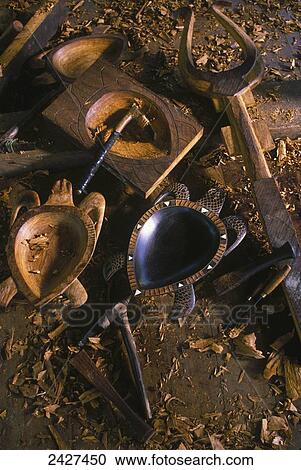 Stock Image - Hand-carved bowl in the form of a sea turtle; Wakaya Island, Fiji. Fotosearch
