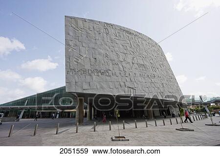 Stock Photo - Hand-Carved Granite Wall With Stones Of The Bibliotheca Alexandrina, The Modern Library Of Alexandria, Alexandria, Al Iskandar. Fotosearch
