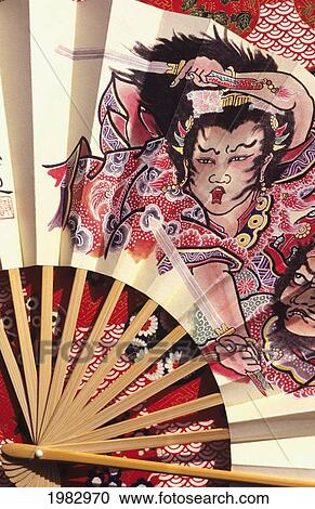 Hand painted fan with a warrior holding a samurai sword; Japan View Large Photo Image Stock Image - Hand painted fan with a warrior holding a samurai sword; Japan. Fotosearch