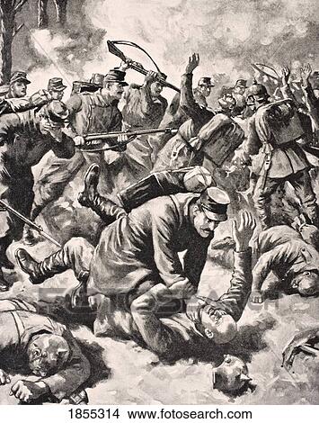 Hand To Hand Fighting On The Western Front Between German And French Soldiers From The War Illustrated Album Deluxe Published London 1916 View Large Photo Image Picture - Hand To Hand Fighting On The Western Front Between German And French Soldiers From The War Illustrated Album Deluxe Published London 1916. Fotosearch
