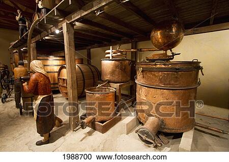 Stock Image - Handcrafted Wooden Figures, On Display At The Wine Museum Of Estancia El Cuadro, Casablanca Valley, Valparaiso Region, Chile. Fotosearch