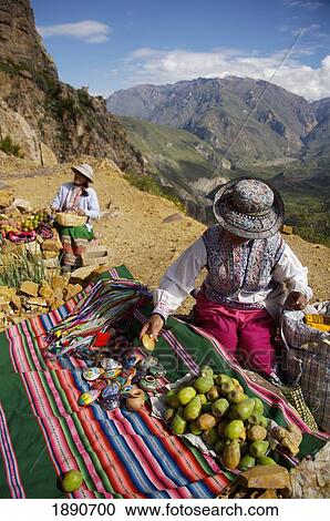 Handicraft And Cactus Fruit Vendors At Colca Valley View Large Photo Image Stock Image - Handicraft And Cactus Fruit Vendors At Colca Valley. Fotosearch