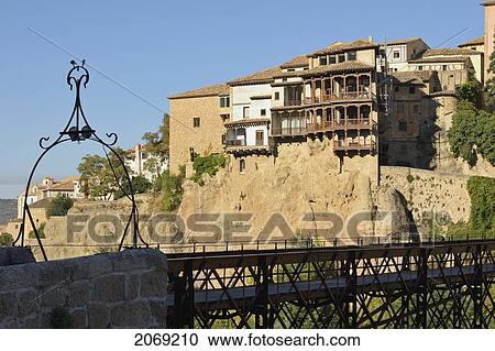 Hanging Houses Built In The 15Th Century With The Puente De San Pablo Bridge In The Foreground; Cuenca Castile-La Mancha Spain View Large Photo Image Stock Image - Hanging Houses Built In The 15Th Century With The Puente De San Pablo Bridge In The Foreground; Cuenca Castile-La Mancha Spain. Fotosearch