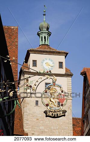 Hanging Sign For A Hotel; Rothenburg Ob Der Tauber Bavaria Germany View Large Photo Image Stock Image - Hanging Sign For A Hotel; Rothenburg Ob Der Tauber Bavaria Germany. Fotosearch