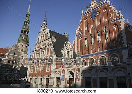Stock Image - Hanseatic House Of Blackheads In Old Town. Fotosearch