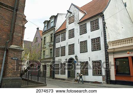 Stock Image - Hanseatic House, Riga, Latvia. Fotosearch