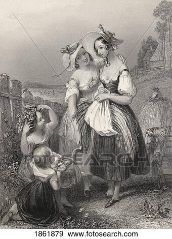 Stock Photo - Happy Days Engraved By H. Cook After J. Brown. Fotosearch