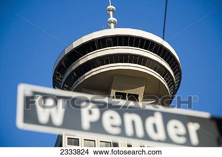 Picture - Harbor Centre Building, Local Landmark, Sign For W Pender Street; Vancouver, British Columbia, Canada. Fotosearch