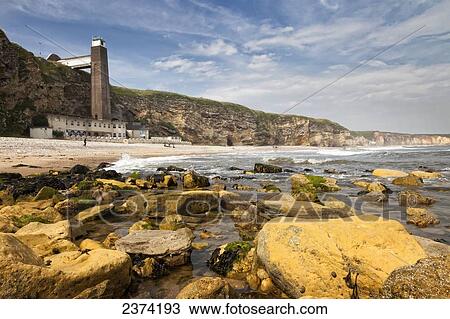 Stock Image - Harbour beach; South Shields, Tyne and Wear, England. Fotosearch