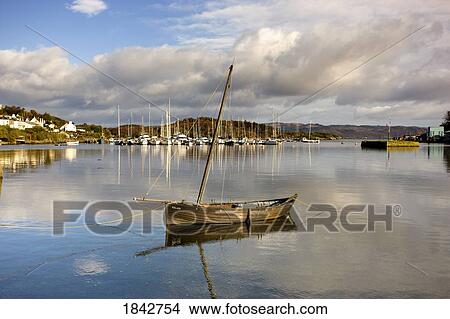 Picture - Harbour In Tarbert; Scotland, Uk. Fotosearch