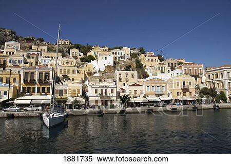 Stock Photography - Harbour Of Symi Town On Island Of Symi. Fotosearch