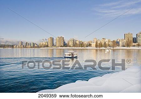 Harbour Taxi And City Skyline, Vancouver, British Columbia View Large Photo Image Stock Photo - Harbour Taxi And City Skyline, Vancouver, British Columbia. Fotosearch