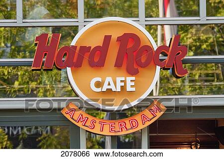 Stock Photograph - Hard Rock Cafe, Amsterdam, Netherlands. Fotosearch