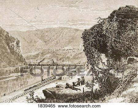Stock Photography - Harpers Ferry Circa 1870S. From American Pictures Drawn With Pen And Pencil By Rev Samuel Manning Circa 1880. Fotosearch