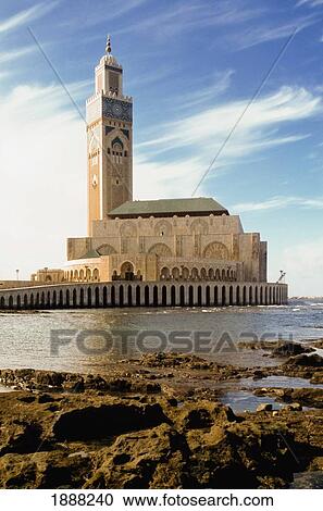 Hassan II Mosque; Casablanca, Morocco View Large Photo Image Stock Image - Hassan II Mosque; Casablanca, Morocco. Fotosearch