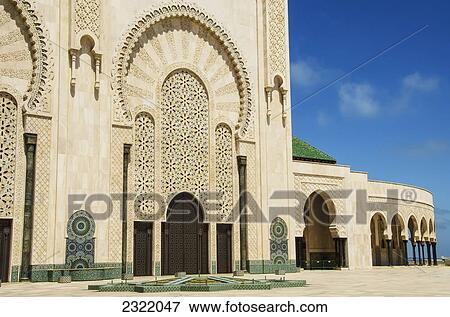 Hassan II Mosque; Casablanca, Morocco View Large Photo Image Stock Photo - Hassan II Mosque; Casablanca, Morocco. Fotosearch