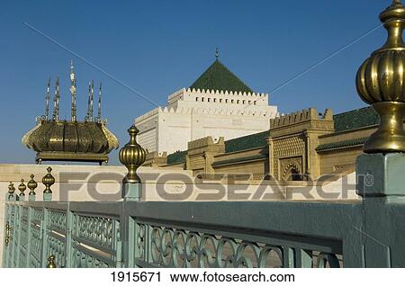 Stock Image - Hassan Tower With Engraved Candelabras. Fotosearch