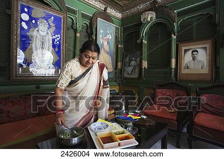 Picture - Haveli home lunch; Hyderabad, Andhra Pradesh, India. Fotosearch