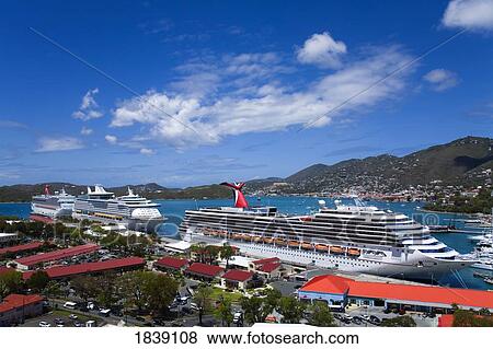 Havensight Cruise Ship Terminal, Elevated View; Charlotte Amalie, St. Thomas Island, U. S. Virgin Islands View Large Photo Image Stock Photo - Havensight Cruise Ship Terminal, Elevated View; Charlotte Amalie, St. Thomas Island, U. S. Virgin Islands. Fotosearch