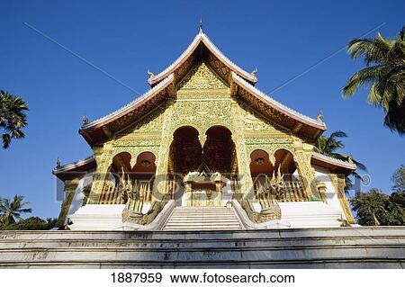 Haw Pha Bang Temple Inside The Grounds Of The Royal Palace Museum. View Large Photo Image Stock Photo - Haw Pha Bang Temple Inside The Grounds Of The Royal Palace Museum.. Fotosearch
