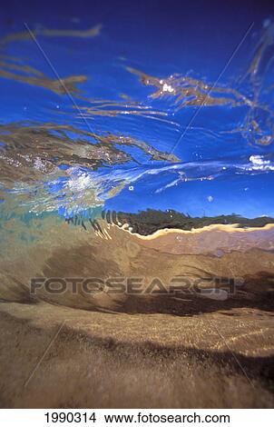 Hawaii, Abstract Underwater View Of Breaking Wave View Large Photo Image Picture - Hawaii, Abstract Underwater View Of Breaking Wave. Fotosearch