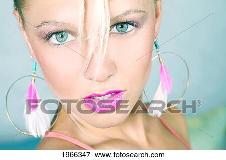 Stock Photo - Hawaii, Beauty Portrait Of Stylish Young Blond Woman.. Fotosearch