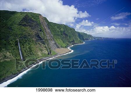 Stock Photo - Hawaii, Big Island, Hamakua Coast, Waterfalls B1552. Fotosearch