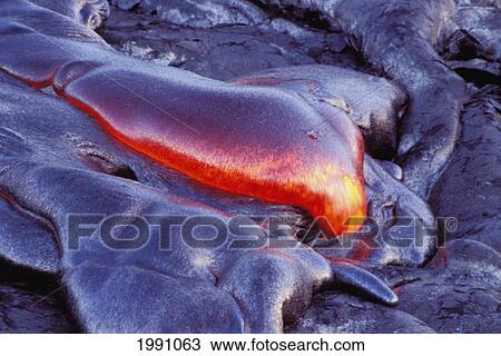 Hawaii, Big Island, Hawaii Volcanoes National Park, Kilauea Volcano, Hot Lava Moving To The Sea View Large Photo Image Stock Image - Hawaii, Big Island, Hawaii Volcanoes National Park, Kilauea Volcano, Hot Lava Moving To The Sea. Fotosearch